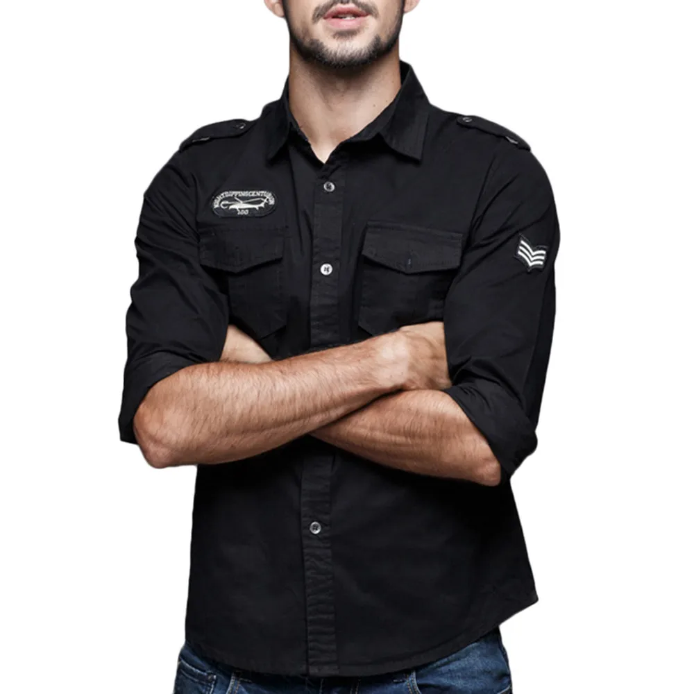 Мужские рубашки модная Осенняя Повседневная приталенная Классическая