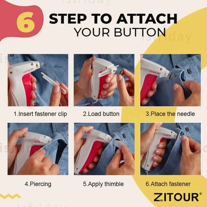 Zitour® Quick Button Attachment Tool Stitch Instant Mounting Gun Easy Convenient DIY Home Needlework Sewing Accessories |