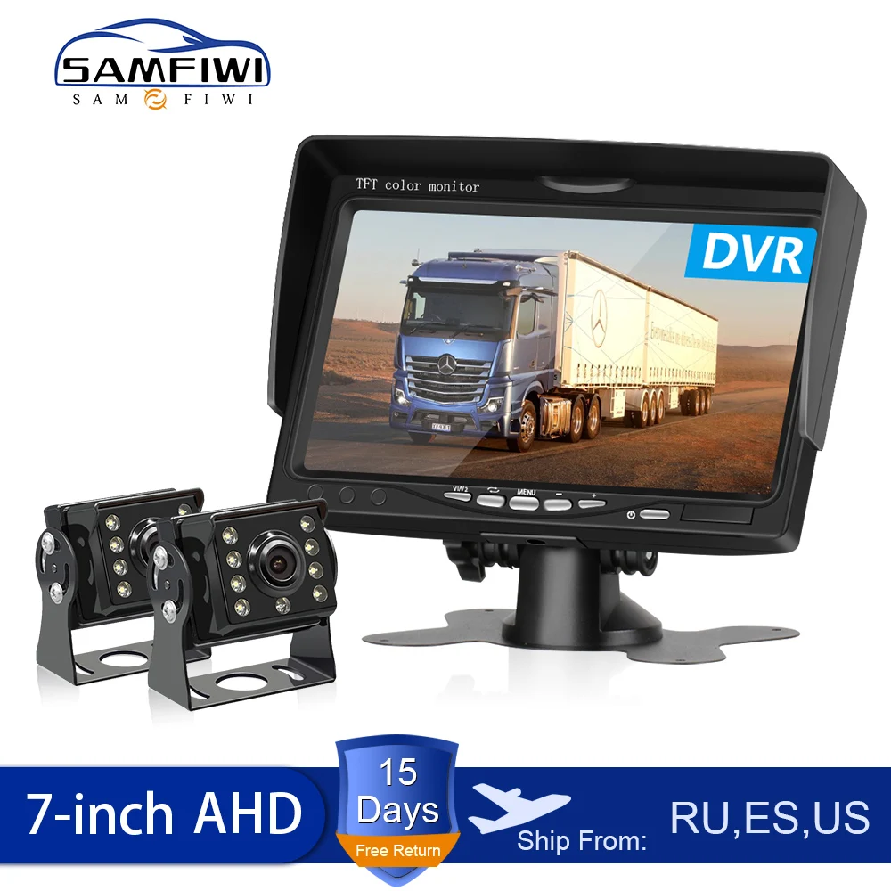 Аналоговая камера высокого разрешения 7 дюймов грузовик автомобильный монитор 2CH
