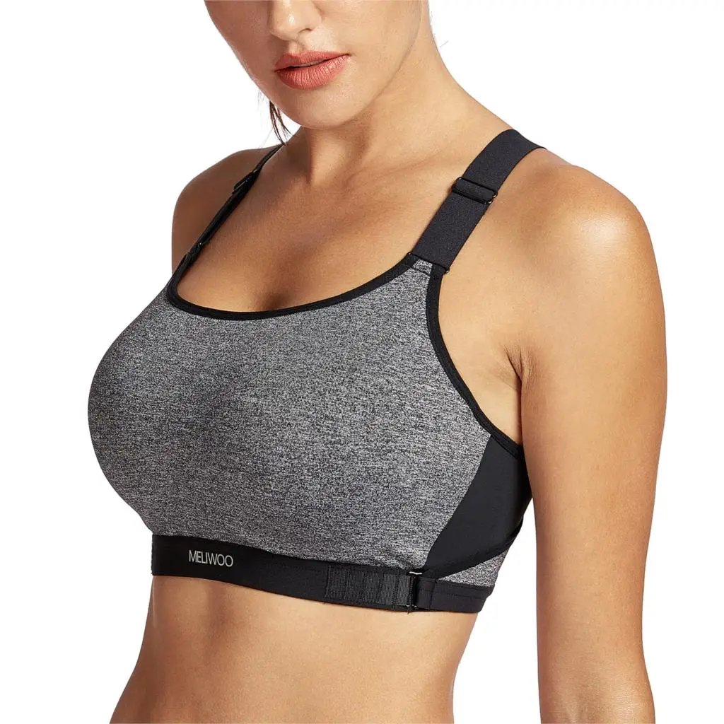 Grey05 CRZ Йога Для женщин ударопрочный Racerback Мягкий ультра Поддержка спортивный бюстгальтер нижнее белье - Цвет: Grey05