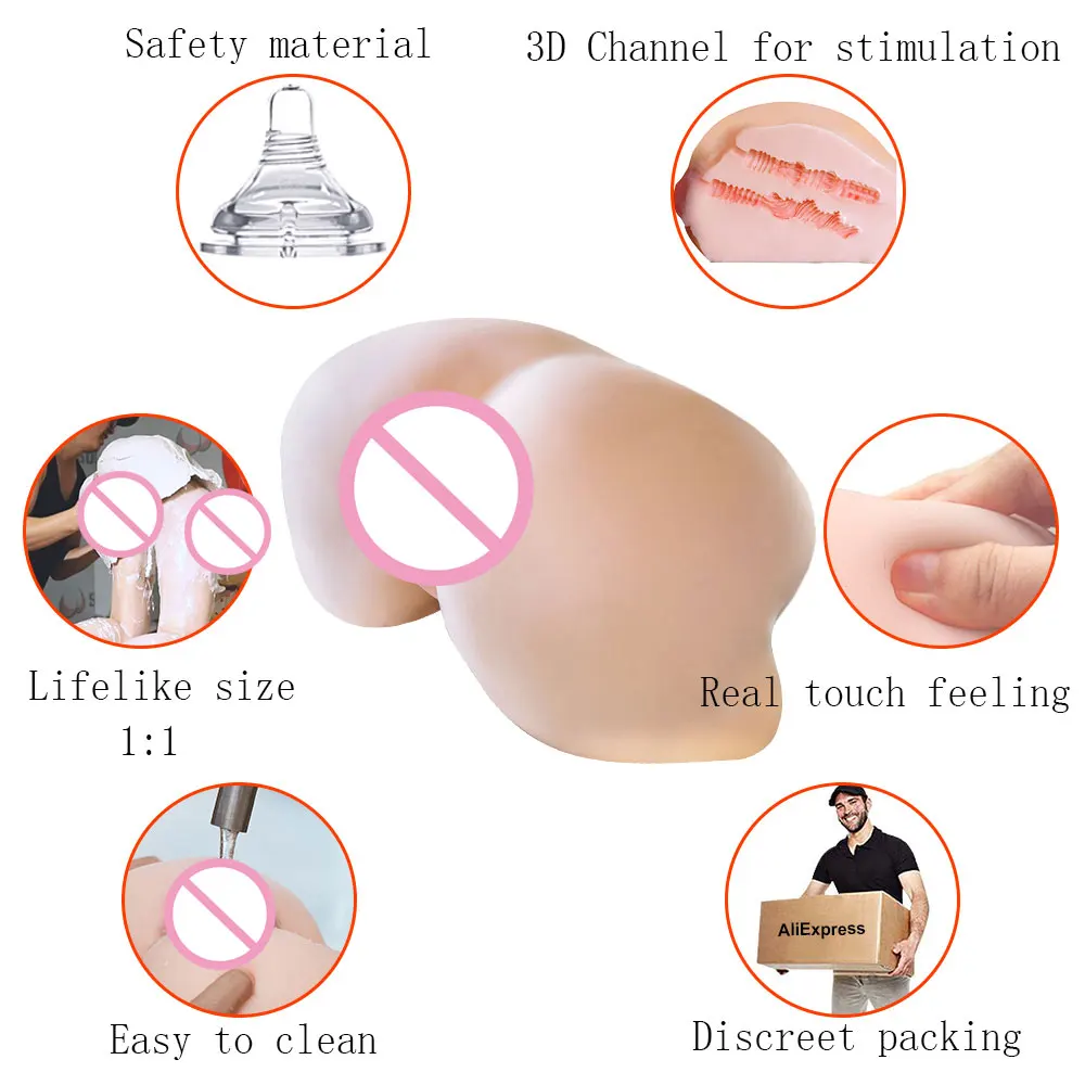 Настоящая большая задница 3D киска анус Реалистичная Анальная секс кукла для