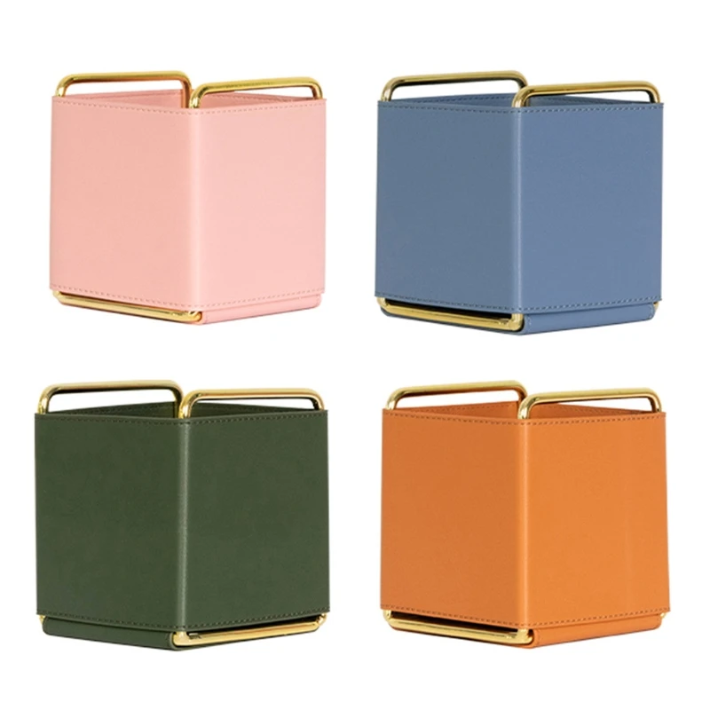 

Exquisite Leather Pencil Organizer Holder Quality Leather Cosmetics Storage Case