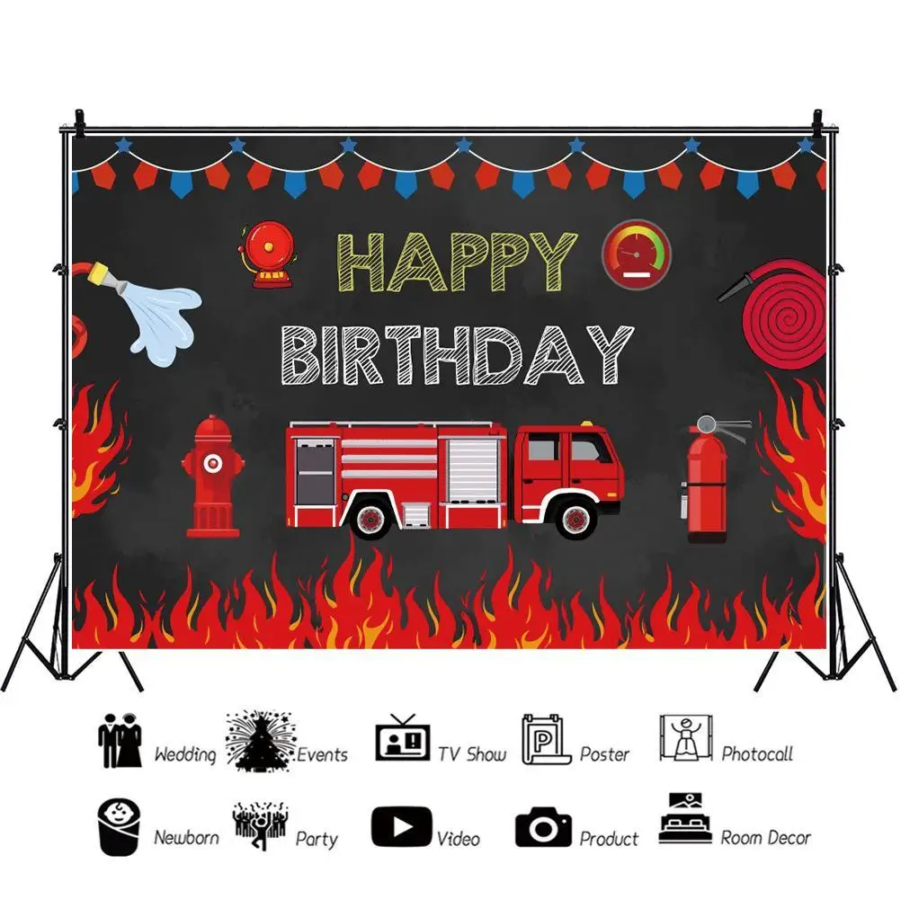 Маленький пожарный серии мультфильм фон для дня рождения маленьких мальчиков