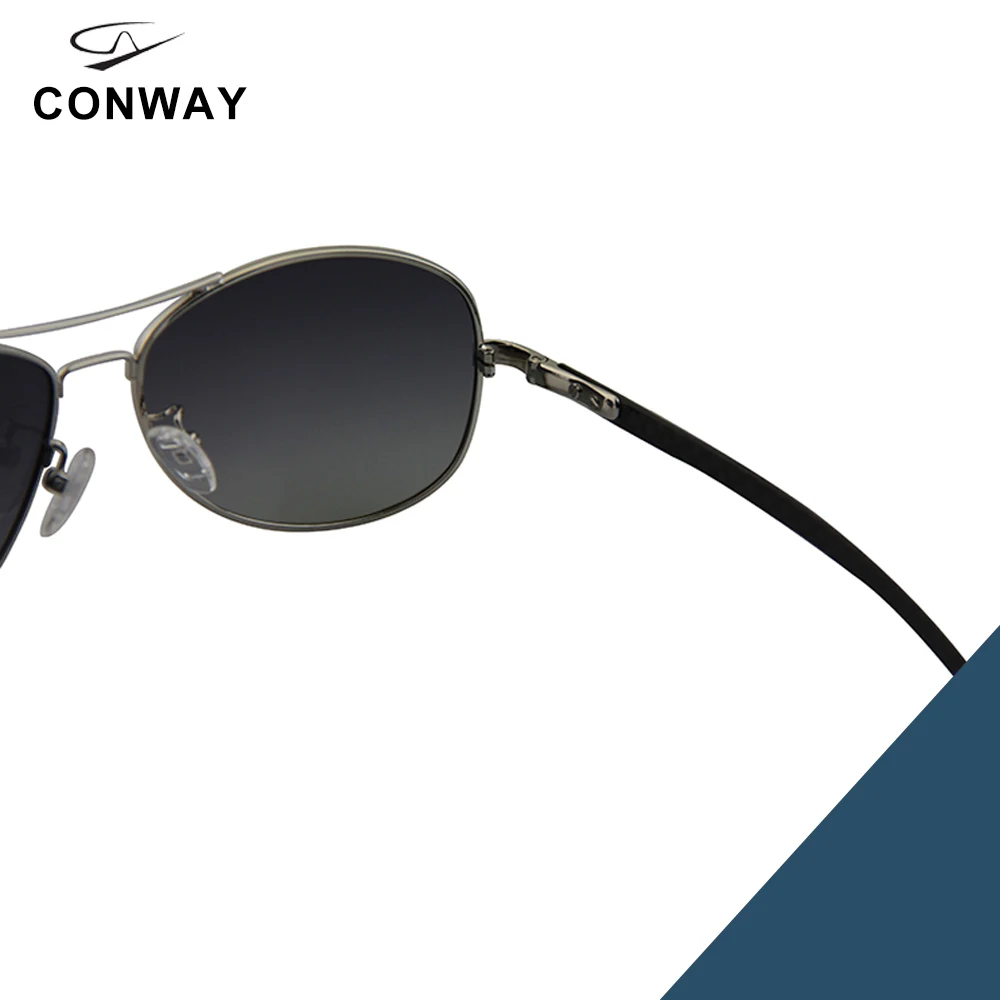 Conway, легкие солнцезащитные очки, поляризационные, для мужчин, классические, Военный стиль, пилот, солнцезащитные очки, УФ-защита, мужские очки для вождения