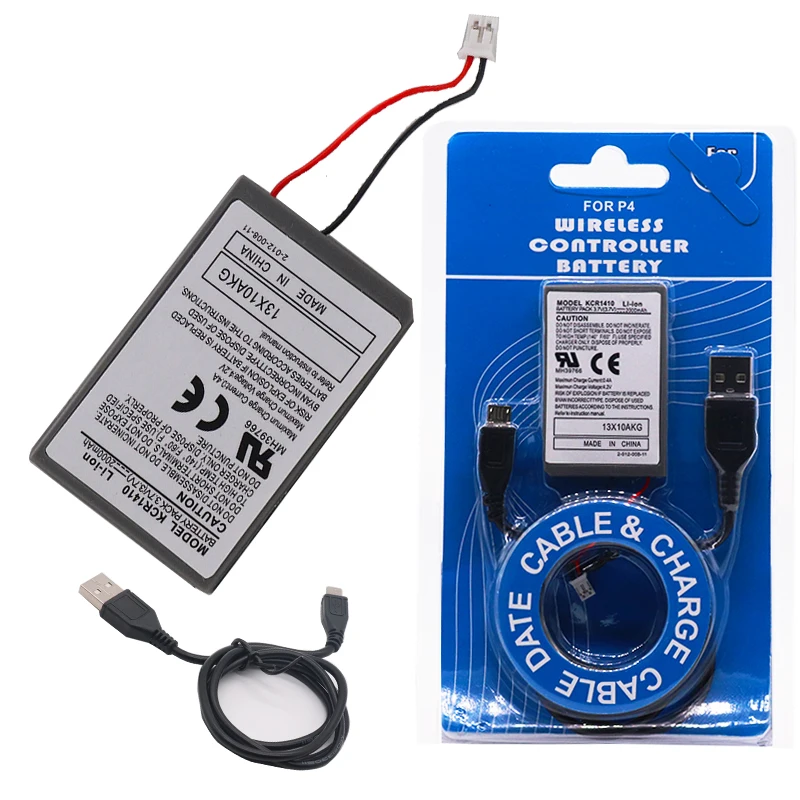 2pcs2.0AH 2PK аккумулятор и кабель для Sony Playstation PS4 Pro Dual shock 4 контроллер второго
