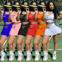 custom logo female sportsuit workout outfit active fitness wear fashion casual sexy saucy pure color sports short vest suit