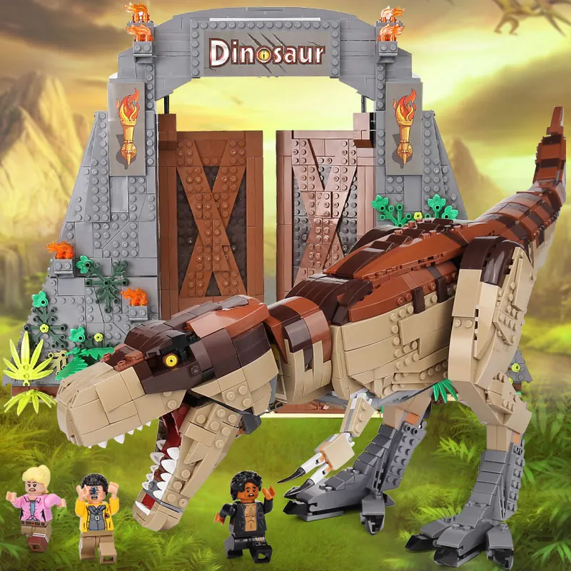 DHL 61001 креативные игрушки, совместимые с 75936 T. rex Rampage, игрушки динозавров, строительные блоки, кирпичи в сборе, Детский Рождественский подарок
