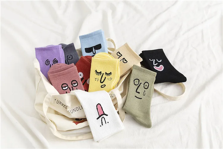 5 пар/упак. унисекс сюрприз Средние мужские носки Harajuku ColorfulWinter смешные мужские носки 100 Хлопок Kawaii Размер 35-42