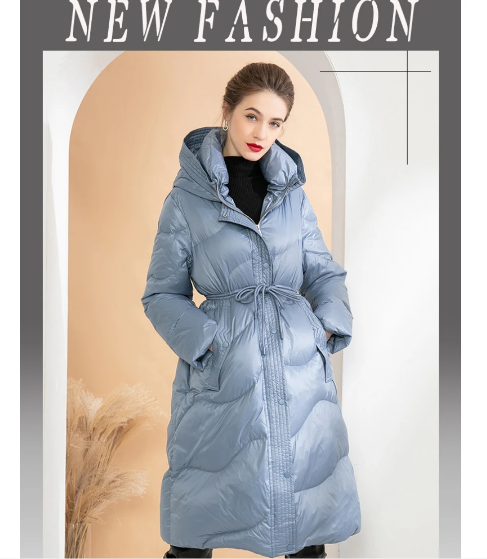 

EuroPean And AmeriCan Casual Loose Thick Mid-Length Down Jacket Women 2021 New Style Ladies Hooded Autumn And Winter Jacket Tide