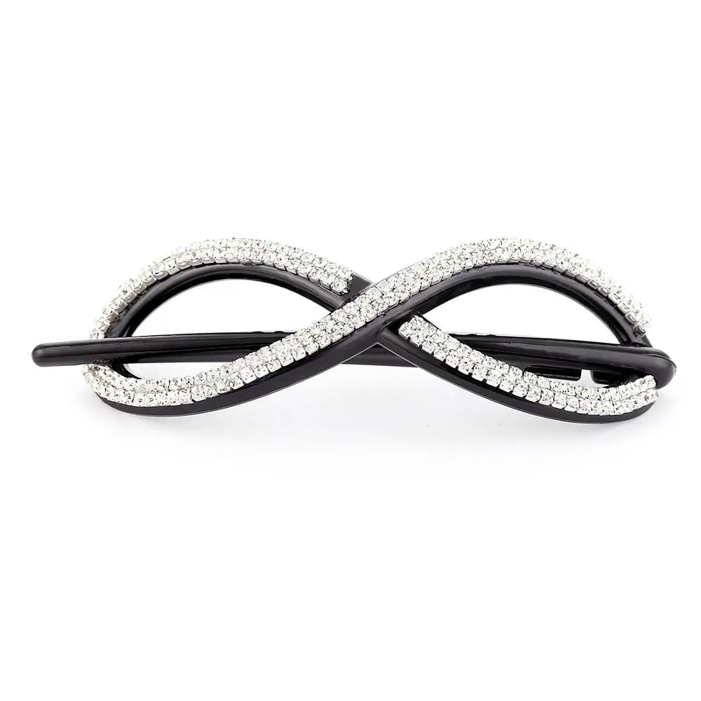 Женские заколки для волос 8 форм стразы Элегантные Заколки черные шпильки