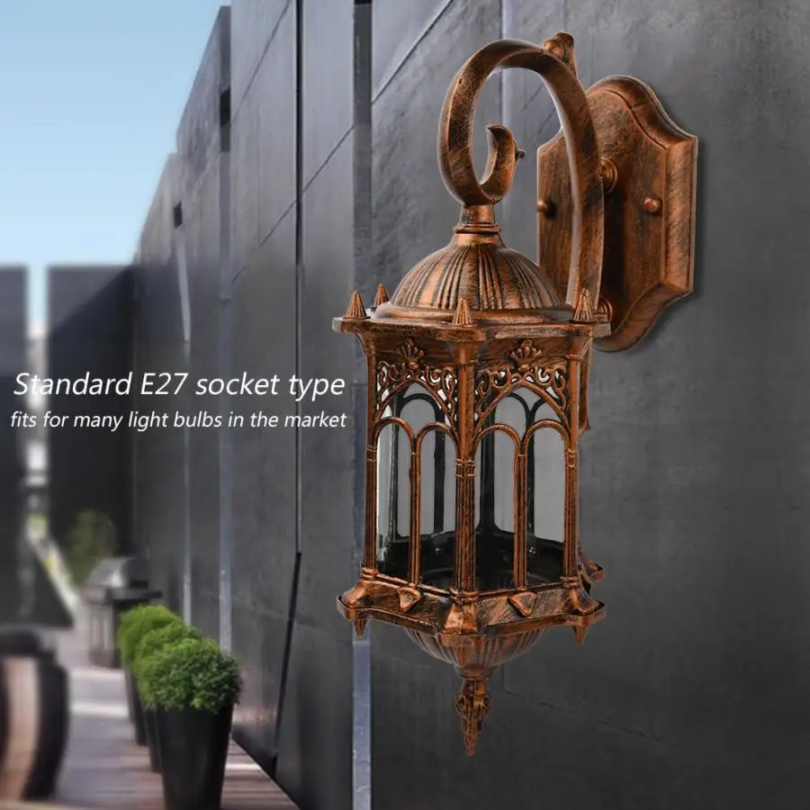 

Wall Lamp Vintage Style Wall Lantern Light Indoor Outdoor Home Garden Decor No Light Source Bronze Vintage Hotel led Light