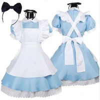 adult kids anime alice blue maid dress alice dream women sissy lolita cosplay costume girls outfits set e24a33