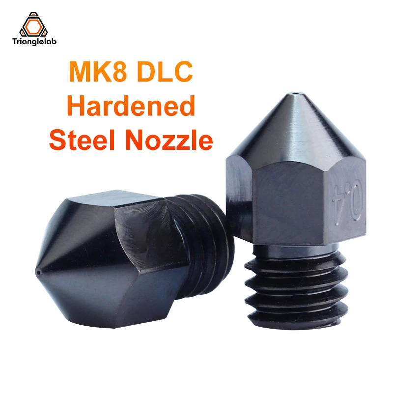 

Trianglelab MK8 DLC Hardened Steel Nozzle for 3D printers hotend J-head cr10 heat block ender3 hotend m6 Thread for Carbon fiber