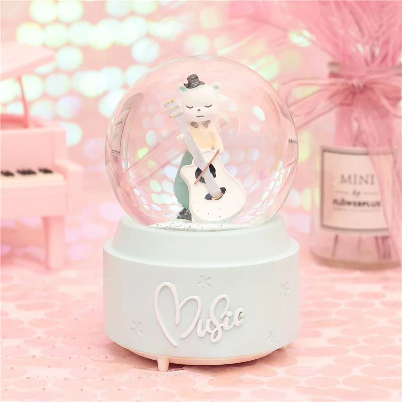 10*15 8 см хрустальные шары снега стеклянное освещение музыкальная шкатулка снежок
