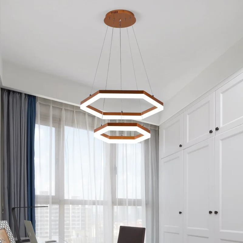 

6-sided LED Pendant Lights Living room dining room bedroom study chandeliers Commercial & office lighting