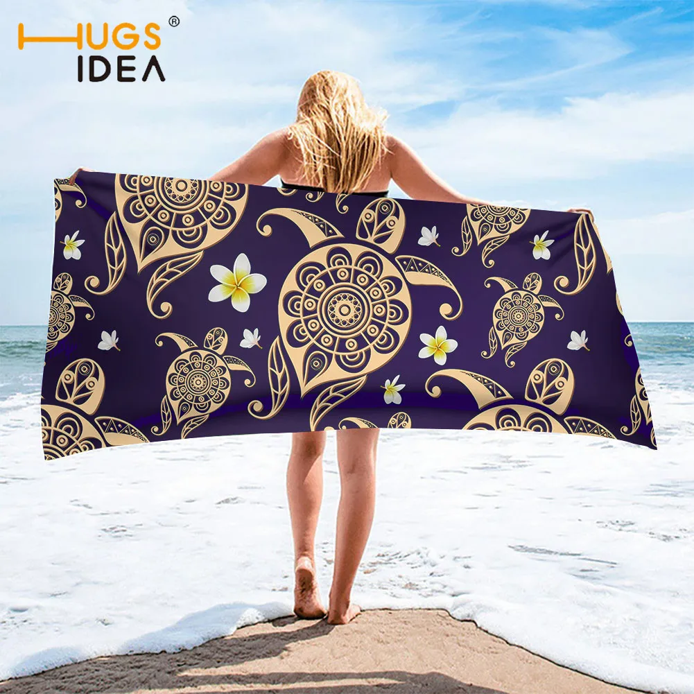 HUGSIDEA пляжное полотенце с принтом гавайской полинезийской черепахи супер
