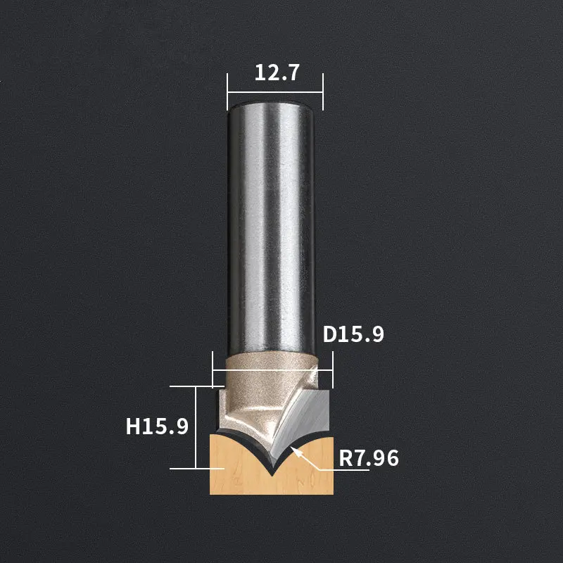 12,7 мм shank-1PCS, станок с ЧПУ деревообрабатывающий фрезерный станок, вольфрамовая твердосплавная Концевая фреза, NeedleNose Гравировальный Бит, МДФ, Деревянный инструмент - Длина режущей кромки: JZD12.7x15.9