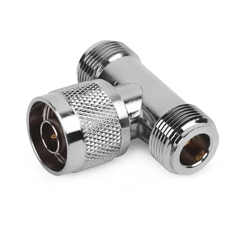 

10pcs3 Way Connector N Male to 2 N Female Triple T in RF Adapter for Outdoor / Indoor Antenna / Signal Repeater N Male Connector