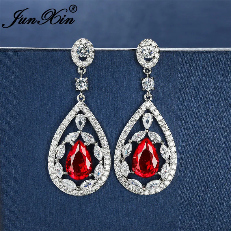 Висячие серьги в богемном стиле с кристаллами форме капли воды для женщин белые