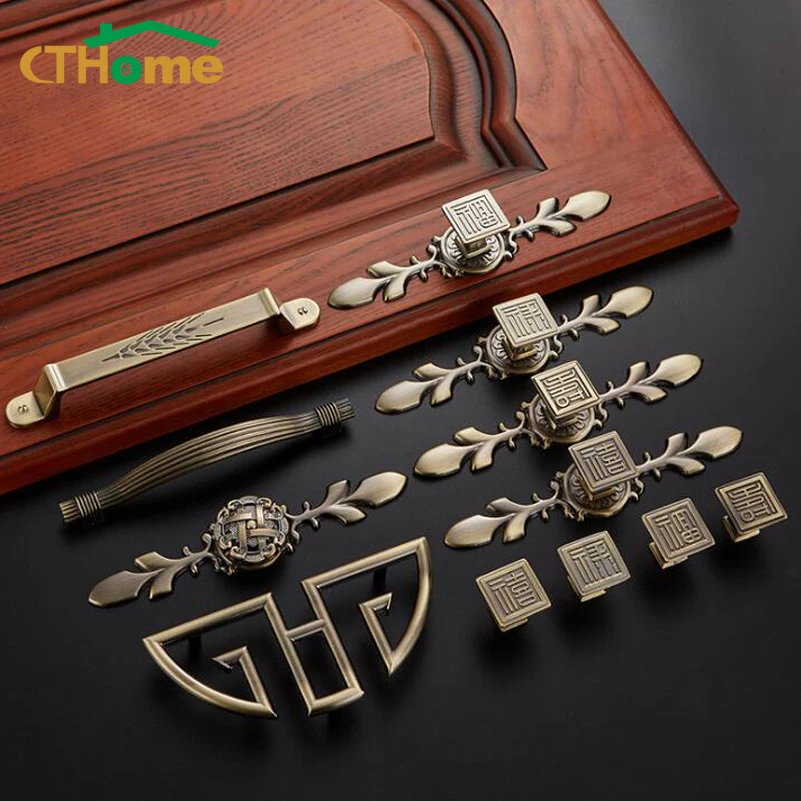 CTHome антикварная ручка для мебели винтажные ручки шкафа и ящика кухонная