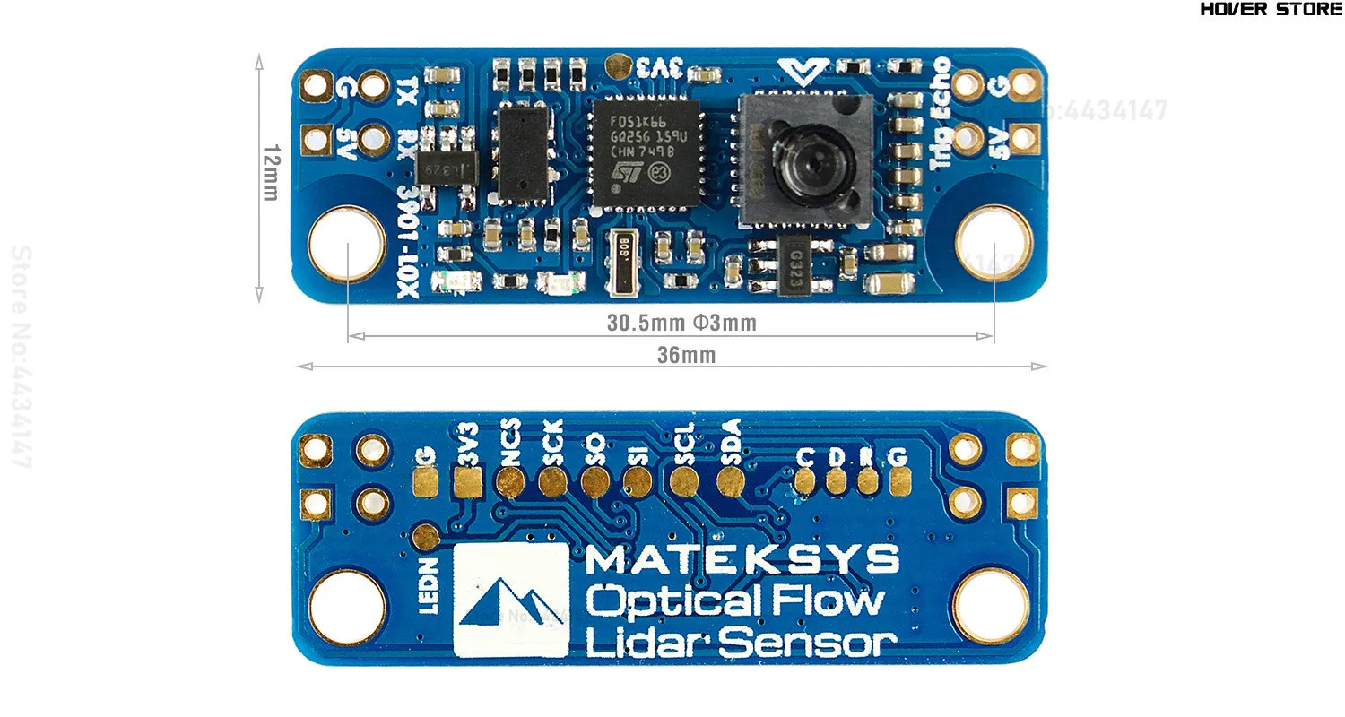 Модуль Matek Optical Flow &amp Lidar 3901-L0X 3901 PMW3901 поддержка INAV (2 2. x или новейший) 36*12 мм 2g для