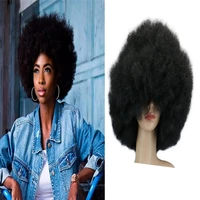 whimsical w synthetic wig women black super big short curly wigs natural hair wigs heat resistant hair wig for women