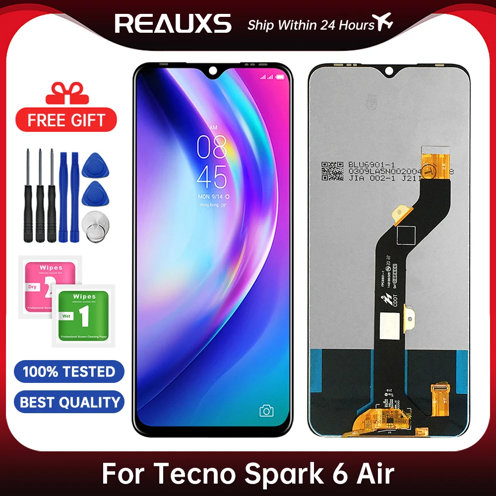 

7,0 "оригинальный для Tecno Spark 6 Air Ke6 ЖК-дисплей кодирующий преобразователь сенсорного экрана в сборе Ремонт Запасные части для Tecno KE6j LCD