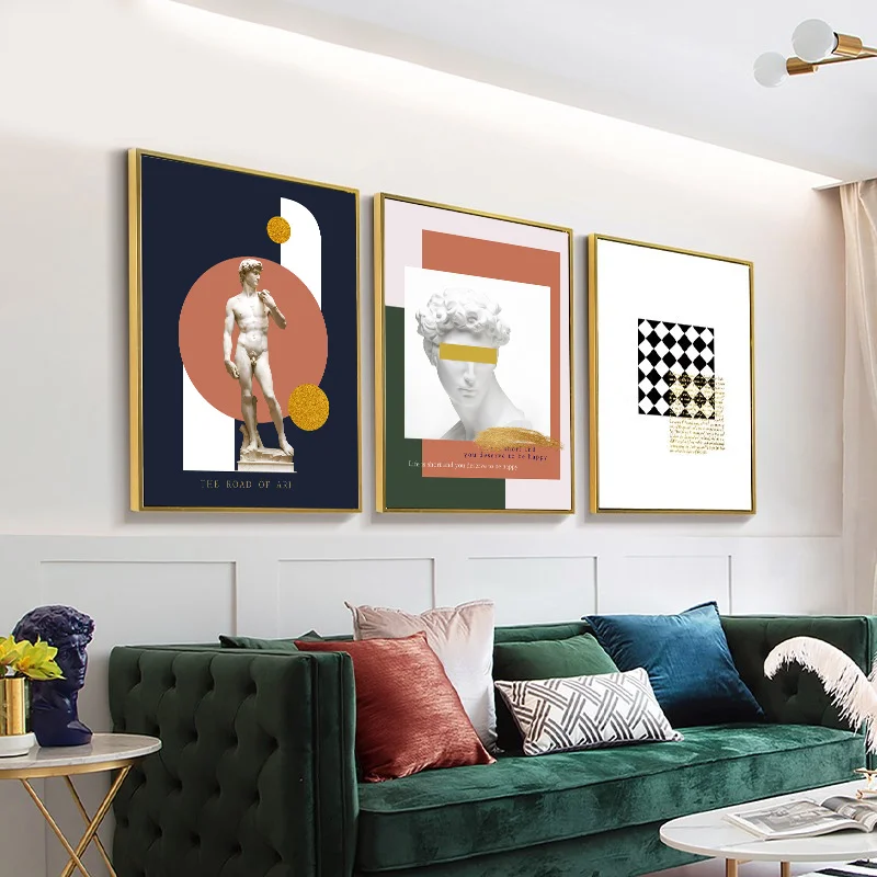 

David Statue Nude Art Wall Painting Canvas Print Modern Art Letter Pictures Living Room Aisle Home Decoration No Frame