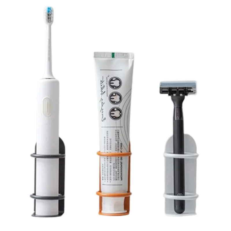 

Electric Toothbrush Holder Metal Toothbrush Rack Wall-Mounted Punch Free Toothbrush Base Adapt 90% Electric Toothbrush Holder