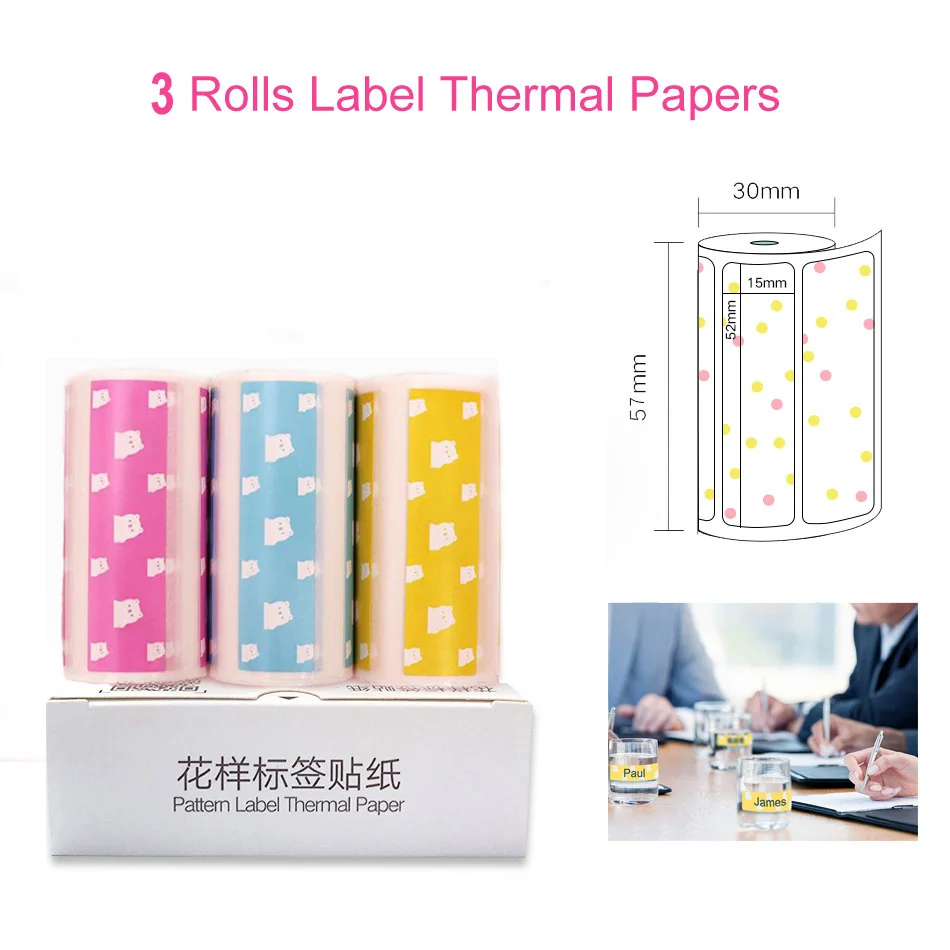 Thermal Label Paper Термальность Бумага этикетка бумажный стикер Бумага для PeriPage Бумага, которые только начинают фотопринтер - Цвет: Thermal Label Paper