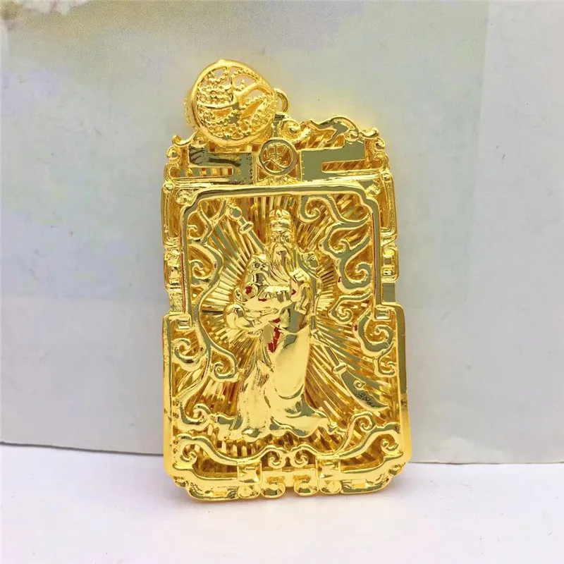 

Luxury Gold 14K Necklace Pendant No Chain for Men's Birthday Anniversary Gifts Male Exquisite Pattern Fine Jewelry Not Fade