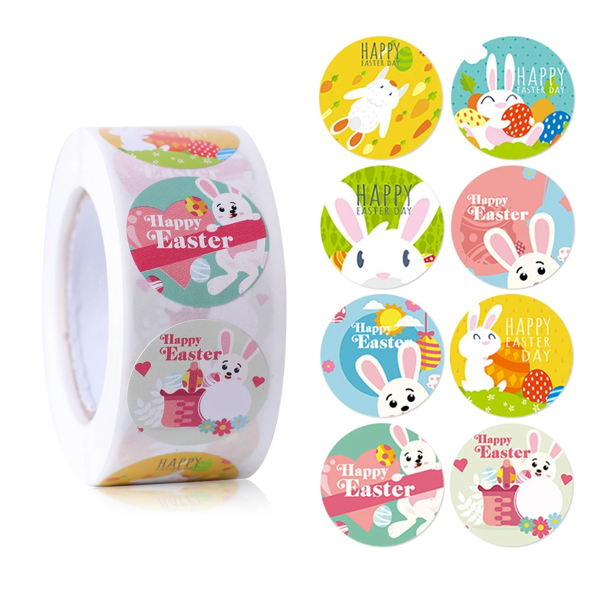 

Счастливая Пасха наклейки QIFU, мультяшный кролик, украшение для дома, кролик, яйца, пасхальвечерние подарки для детей