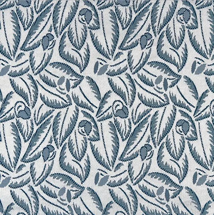 Ткань из жаккардовой парчи с принтом листьев растений для пальто занавесок