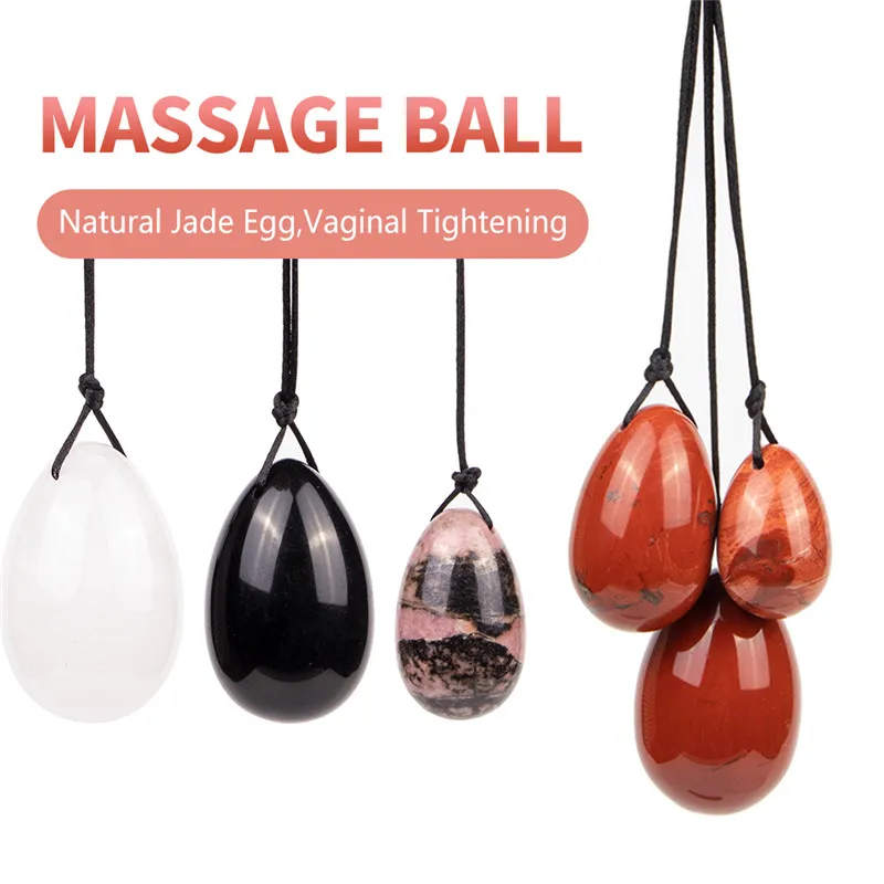 

Natural Jade Egg Vaginal Balls Drilled Yoni Egg Set Natural Jade Eggs Kegel Exerciser Feminine Hygiene Ben Wa Balls Wholesale