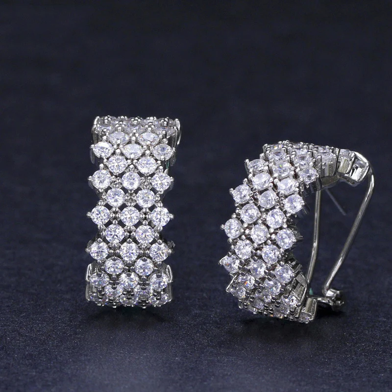 ThreeGraces Роскошные серьги розового золота ювелирные изделия в римском стиле