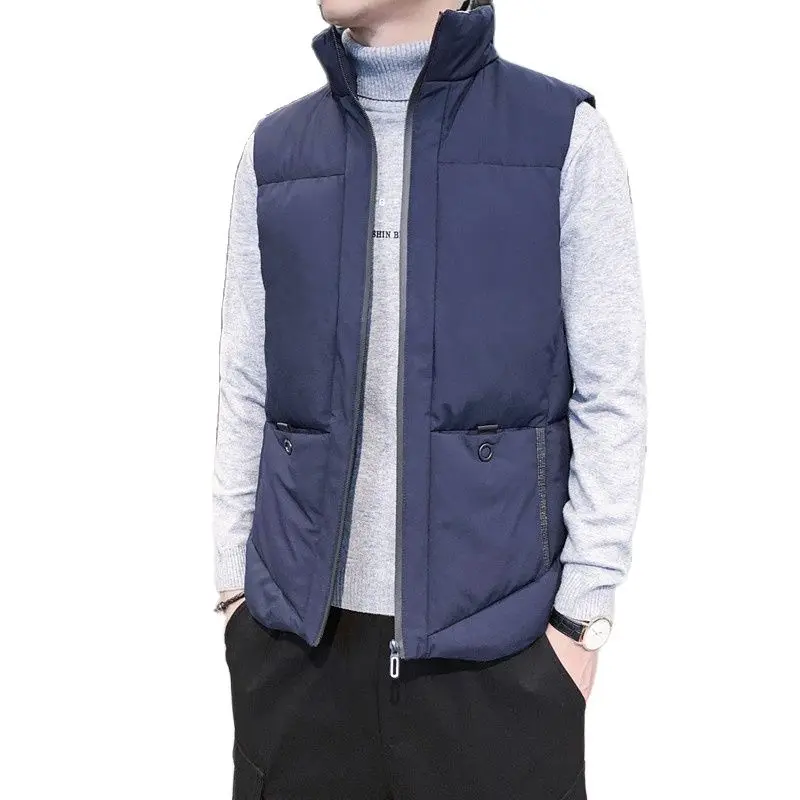 Men Vest Coat Solid Down Cotton Winter Jacket Warm Men's Outerwear Waistcoat Casual Vests Jacket Man Sleeveless Jackets 5XL