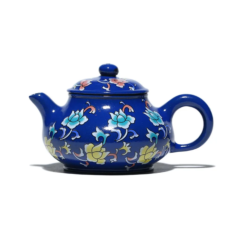 

Enamel color purple clay teapot small raw ore purple clay enamel Rongtian teapot handmade Teapot Tea Set goods