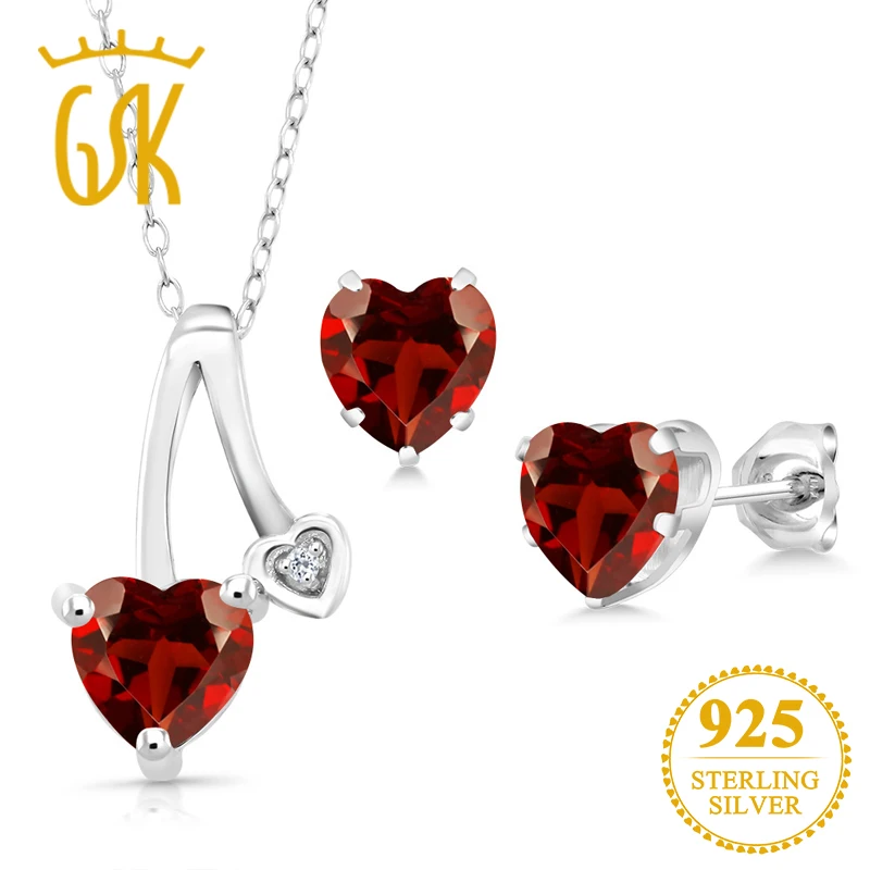 GemStoneKing 2 71 карат натуральный красный гранат белый топаз драгоценный камень