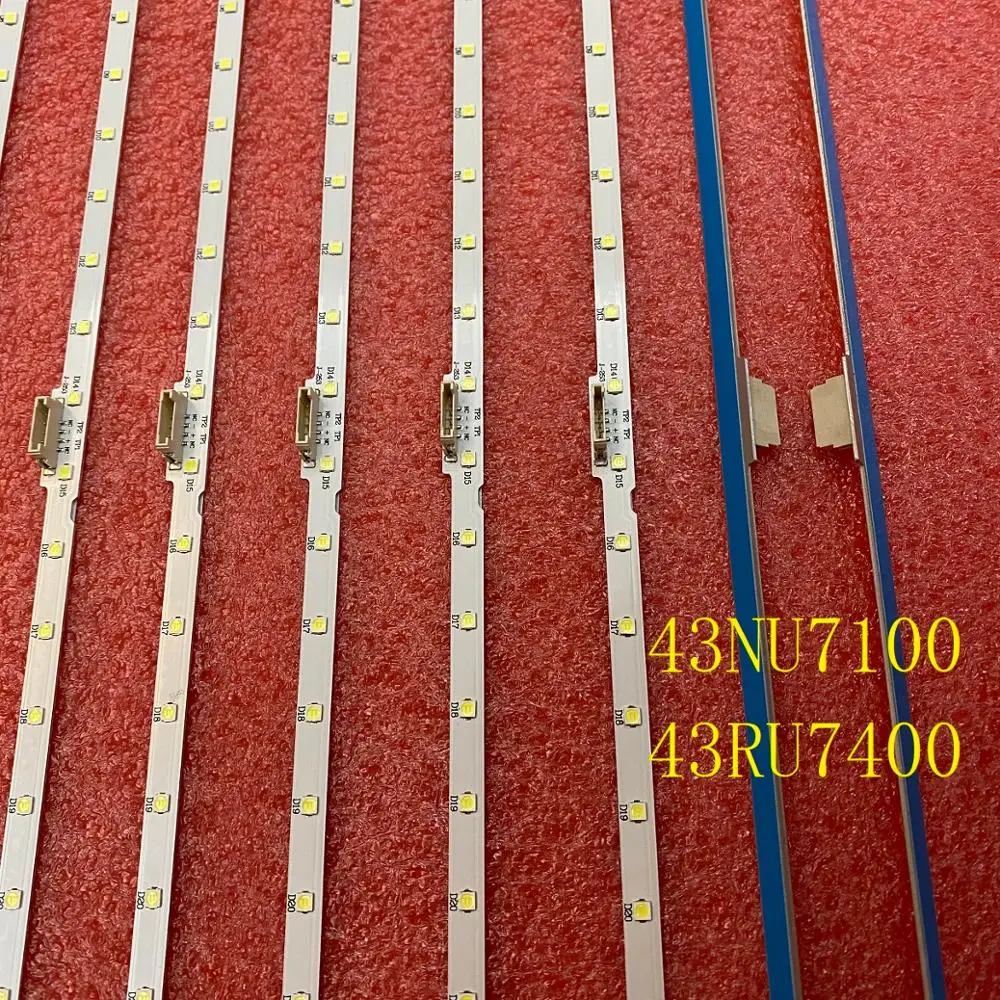 10 шт. светодиодная подсветка полосы для Samsung 43NU7100 UN43NU7100G UN43NU7100 UE43NU7100 UE43NU7120 UE43NU7170