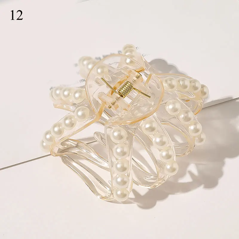 

Pearl Rhinestone Women Hairpins Barrettes Headwear Geometric Fashion Adult Grils Pearl Hair Claws Rhinestone Hair Accessories