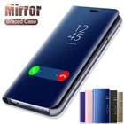 Зеркальный умный флип-чехол, чехол для Samsung Galaxy S20FE S10 S9 S8 S7 S6 Edge J5 J7 2016 J3 J5 J7 EU A3 A5 A7 2017 Note 10 Plus 8 9