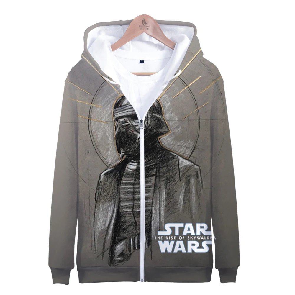 Star war the rise of skywalker, одежда с 3D принтом, толстовки на молнии, повседневная женская/мужская одежда, горячая распродажа, толстовки на молнии