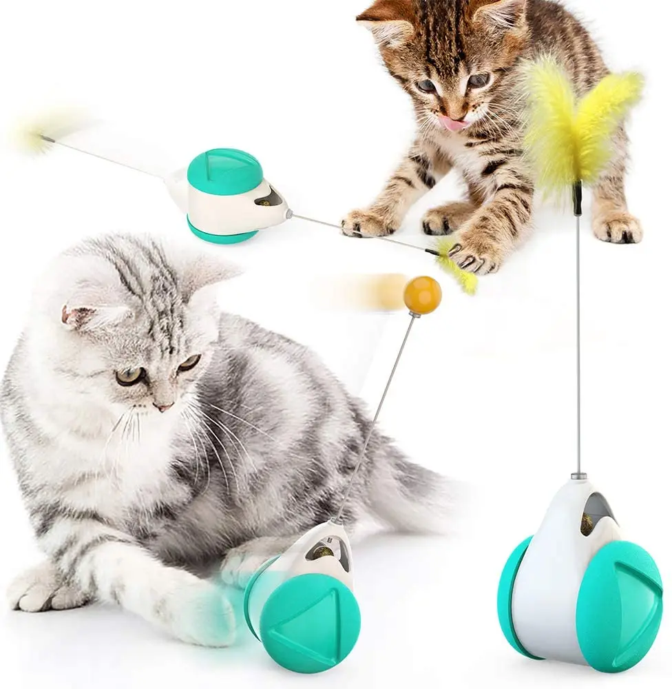 

Pet Balance Swing Car Interactive Cat Toys with Catnip Ball for Indoor Cats Rotating Rolling Balls for Cat Kitten Pet Entertainm