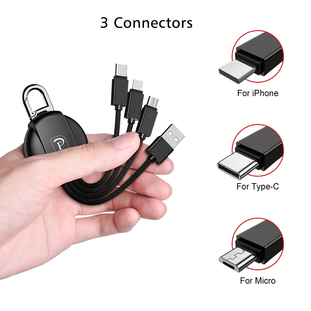 USB кабель 3 в 1 с подсветкой для iPhone 11 X Xiaomi Huawei Samsung|Кабели мобильных телефонов| |