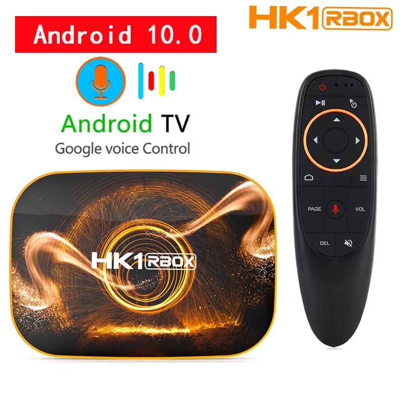 Приставка Смарт ТВ HK1 RBOX Android 10 0 4 + 64 ГБ Rockchip RK3318 4K 2 ГГц Wi Fi|ТВ-приставки и