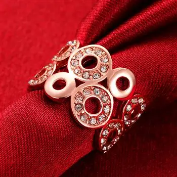 

New Fashion K Rose Gold Hollow Round Personality Ring Engagement Ring Wedding Rings for Women Jewelry Gift 2021 AKR017-A-8