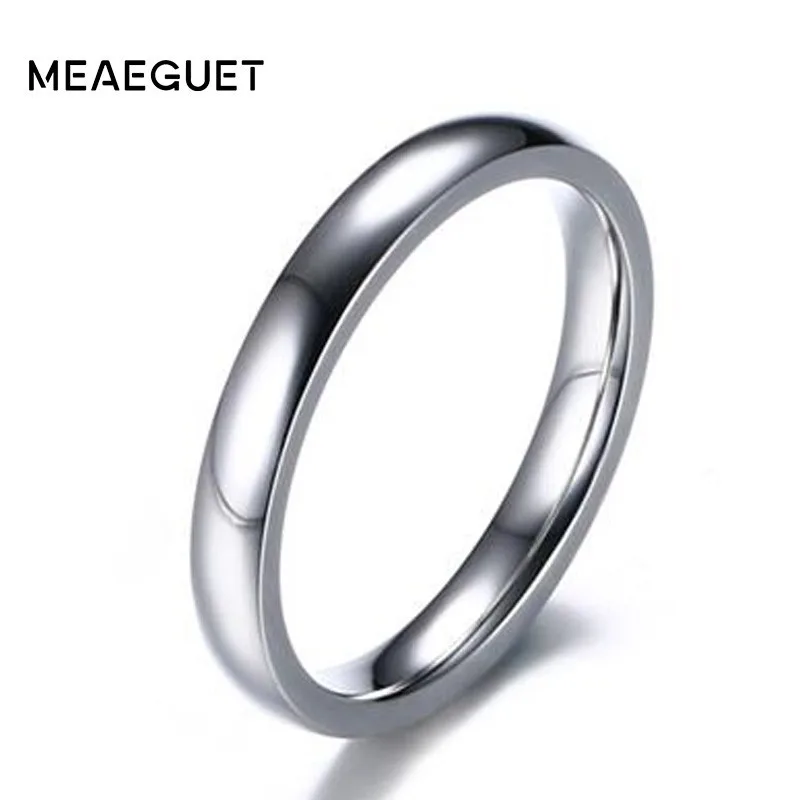 Мужское обручальное кольцо из нержавеющей стали 3 мм в серебряном цвете тонкое