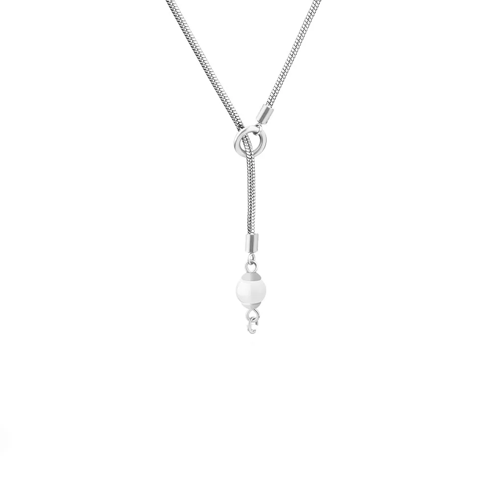 

Runda 2020 нержавеющая сталь Якорь Подвески Подвеска для женщин Мода, белый жемчуг ожерелье цепи ювелирные изделия