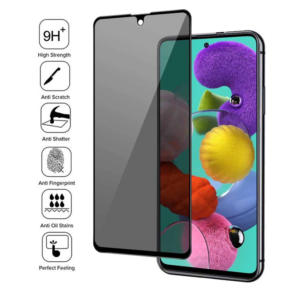 9H анти шпионское закаленное стекло для Samsung Galaxy A51 A71 A50 A70 A80 A60 A40 A30 A20 A10 защита