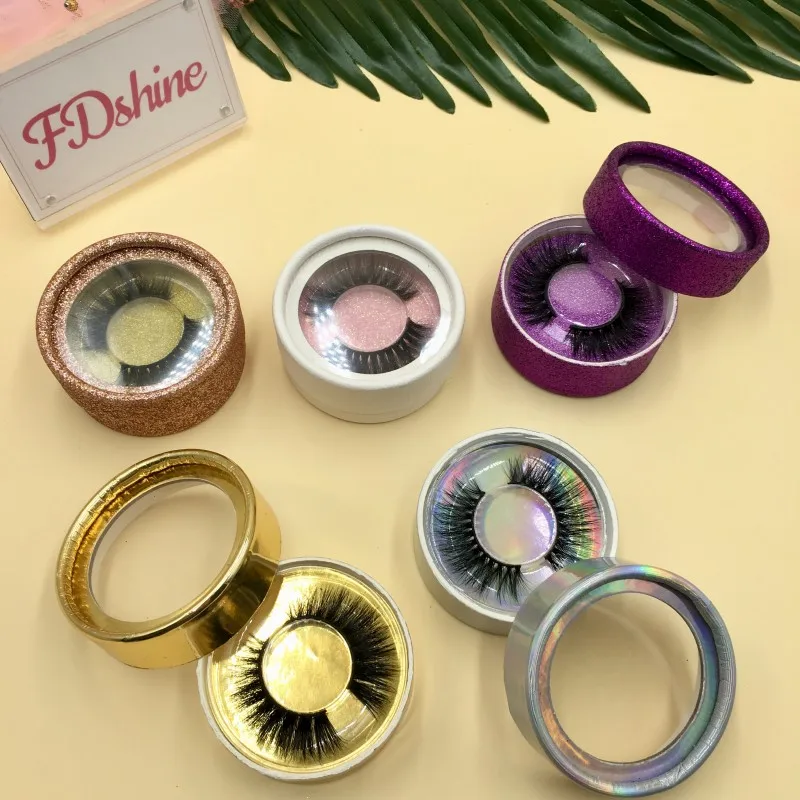 FDshine норковые ресницы 6 пар/лот с круглой упаковкой ресниц обычные 3D | Красота и